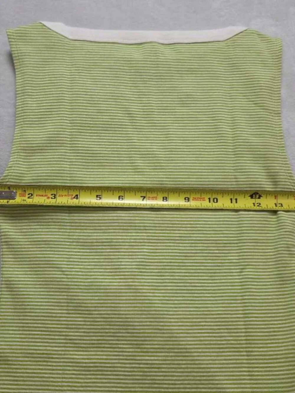 New XS J.Crew perfect fit boatneck tank top in Delwood Feeder Palm stripe